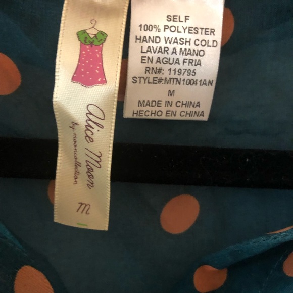 Lulu’s | Teal Polka Dot Button Tie Up Top - Picture 2 of 6